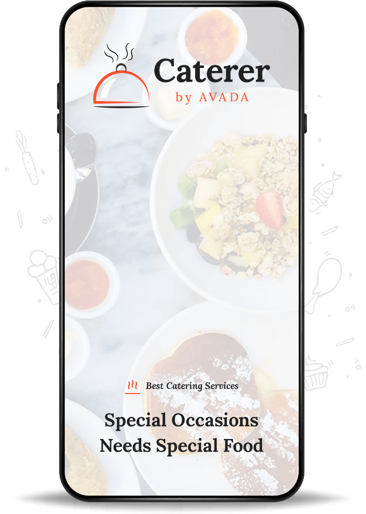 Catering App Mockup Avada Caterer Mobile App